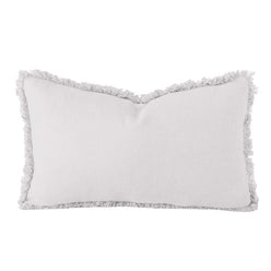 French Linen 30x60cm Filled Cushion Silver