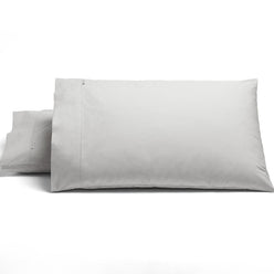 Heston 300THC Cotton Percale Standard Pillowcase Pair Silver