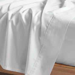 Hotel Augusta 500THC Cotton Sateen Fitted or Flat Sheet Range White