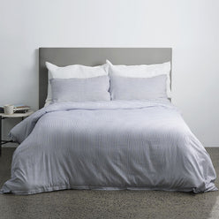 Classic Ticking Quilt Cover Set Range Navy